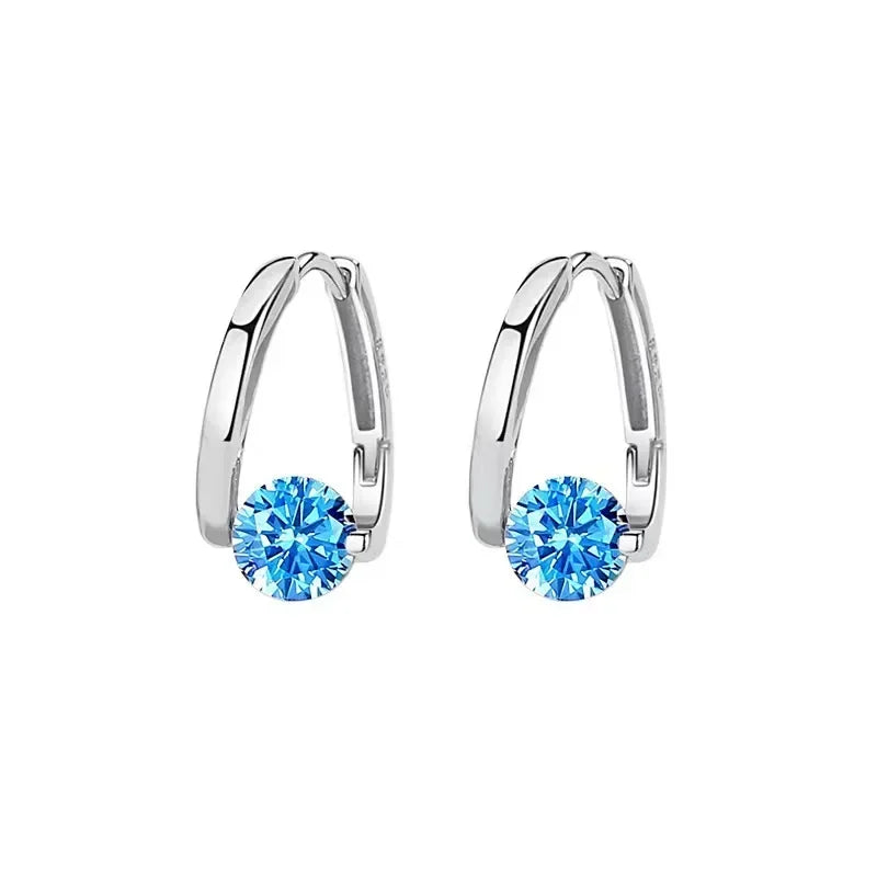 Mirla | Sterling Silver Geometriska Zirkon Örhängen-Eva Jonsson