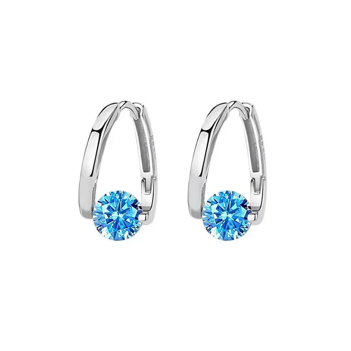 Mirla | Sterling Silver Geometriska Zirkon Örhängen-Eva Jonsson
