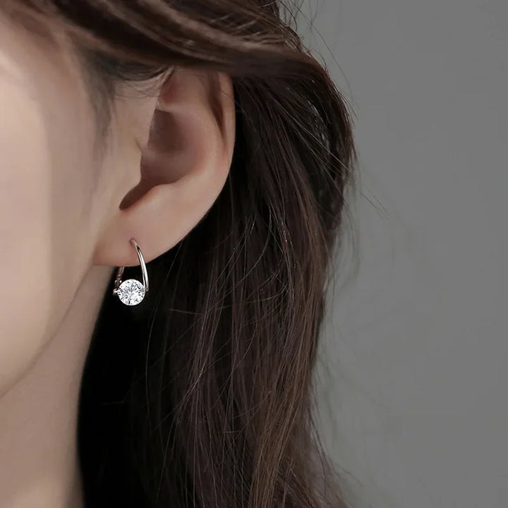 Mirla | Sterling Silver Geometriska Zirkon Örhängen-Eva Jonsson