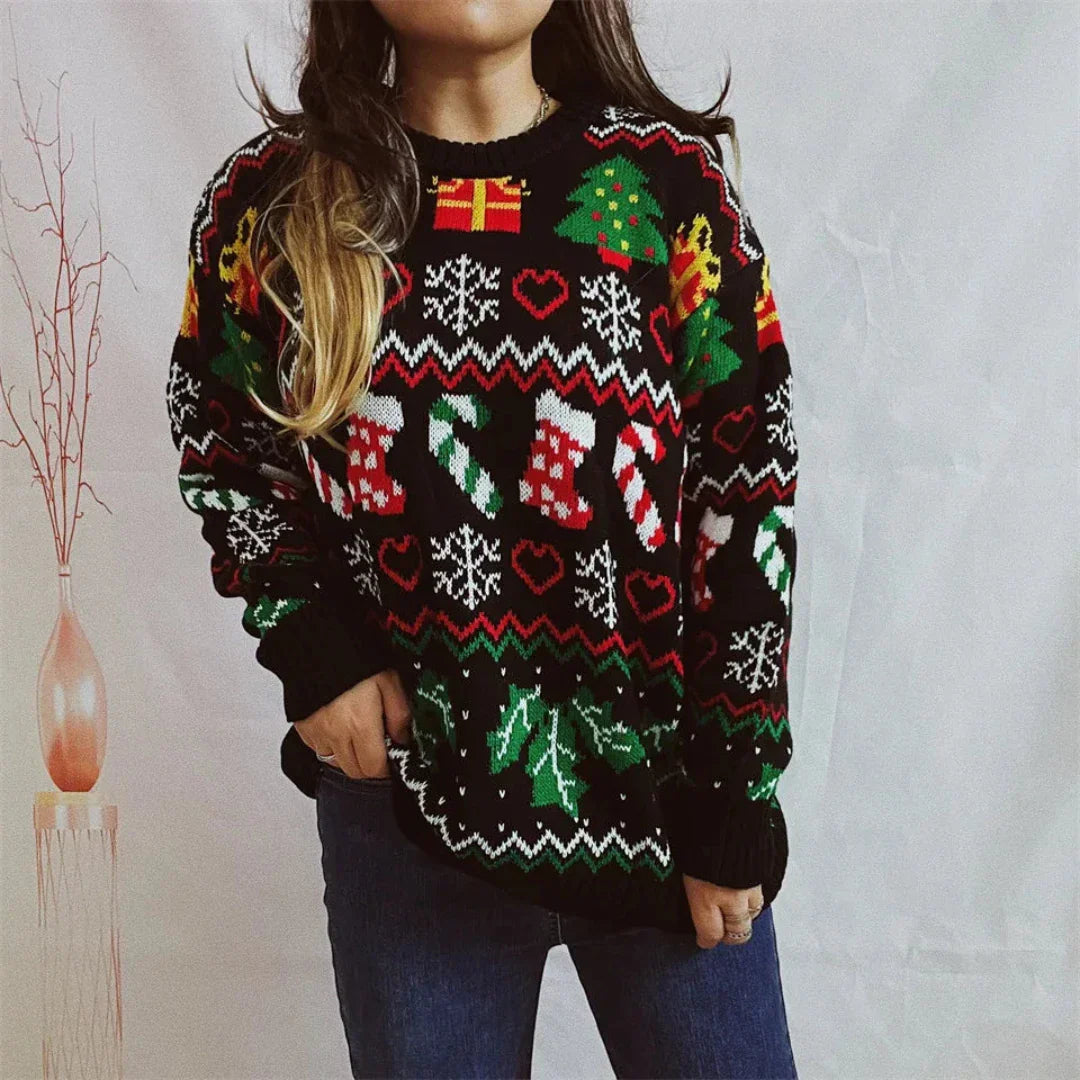 Mirla | Stickad Jultröja - Dammode-Eva Jonsson