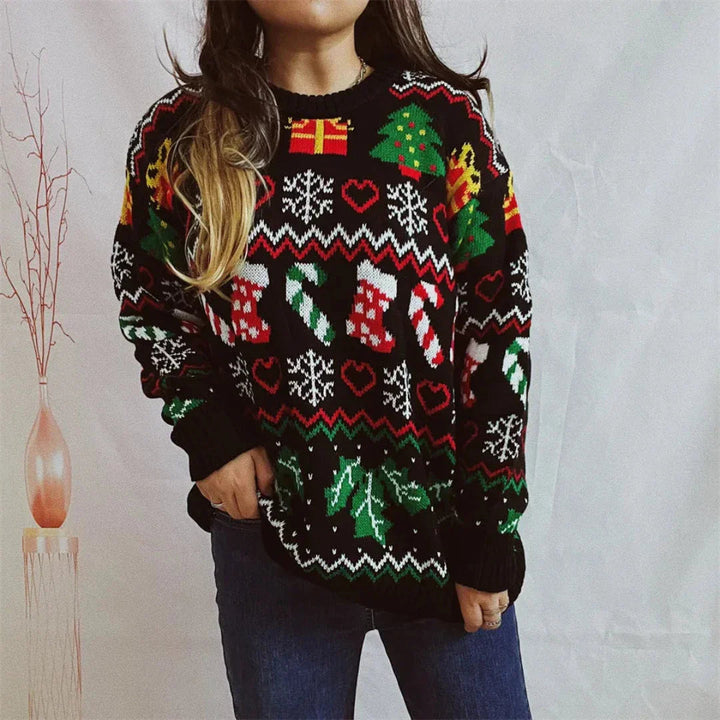 Mirla | Stickad Jultröja - Dammode-Eva Jonsson