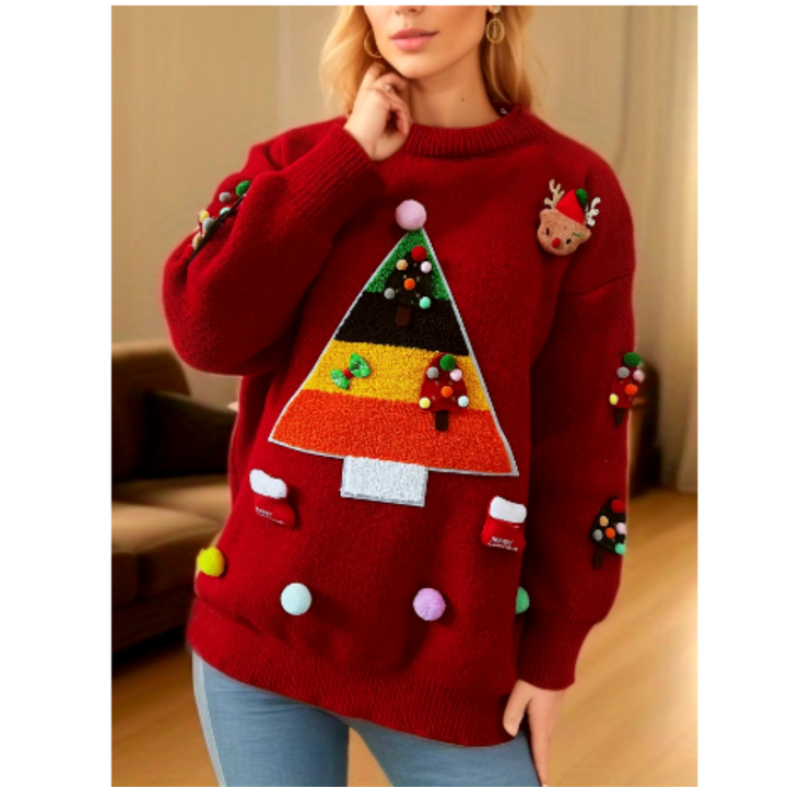 Mirla | Stickad Jultröja - Dammode-Eva Jonsson