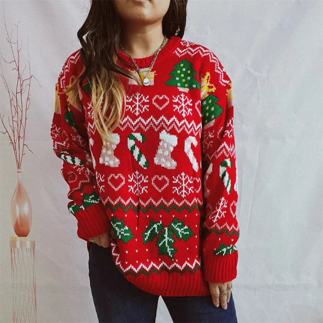 Mirla | Stickad Jultröja - Dammode-Eva Jonsson