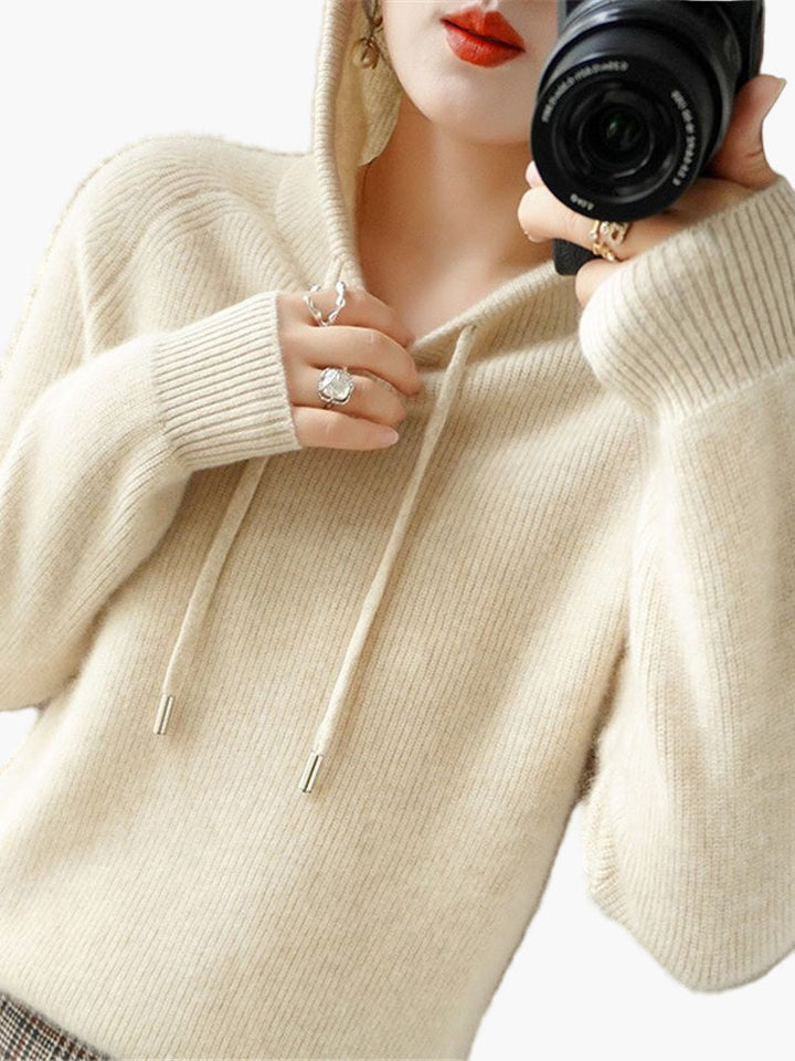 Mirla | Stickad Tröja med Huva - Bekväm, Moderiktig Vardags-Hoodie-Eva Jonsson