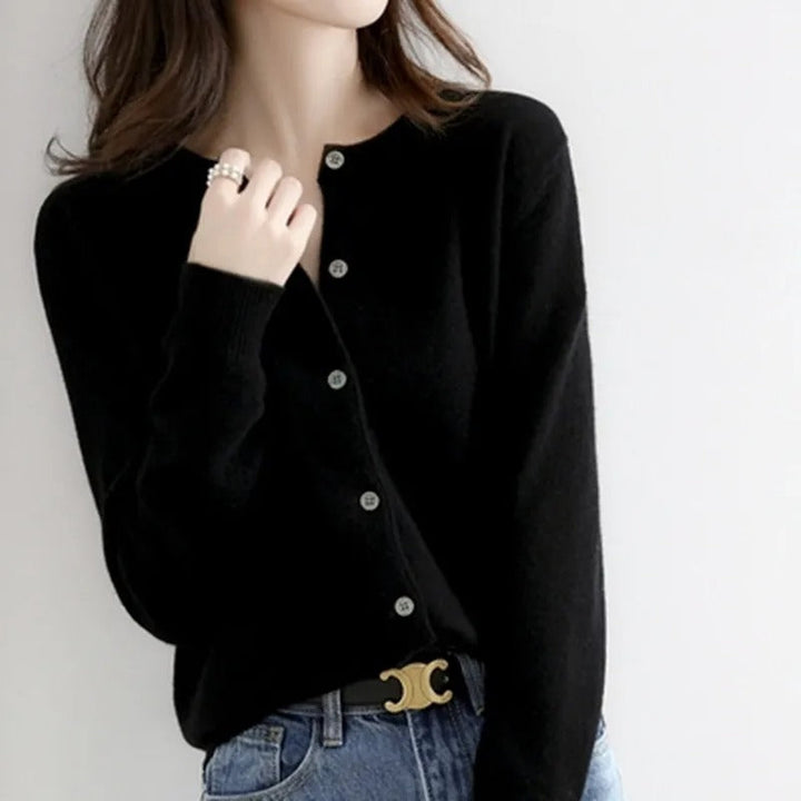 Mirla | Stickad Tröja med U-Utskärning-Eva Jonsson
