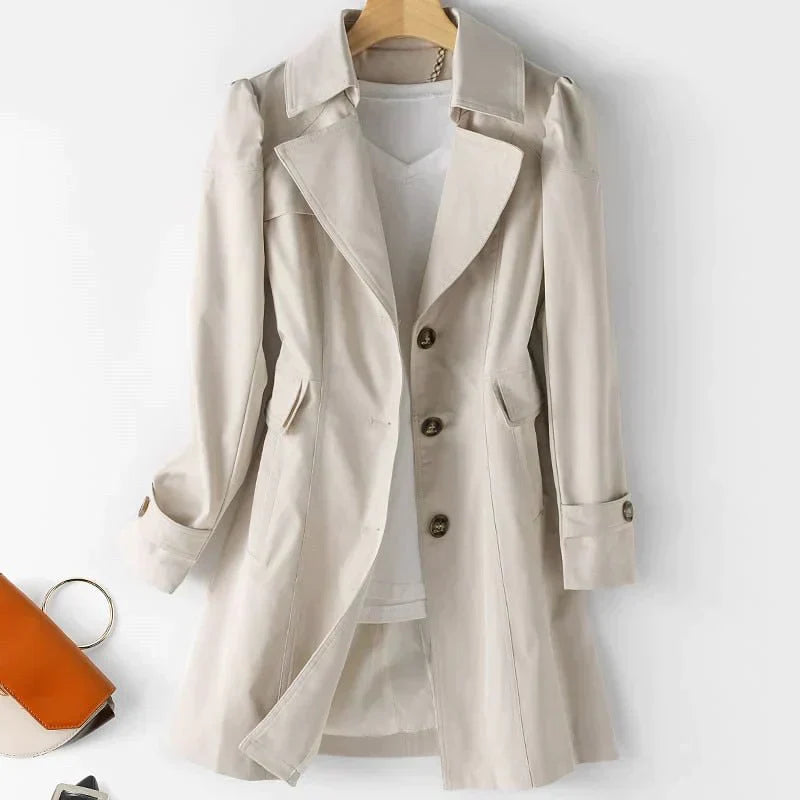 Mirla | Stilfull Chic Trenchcoat med Puffärmar-Eva Jonsson