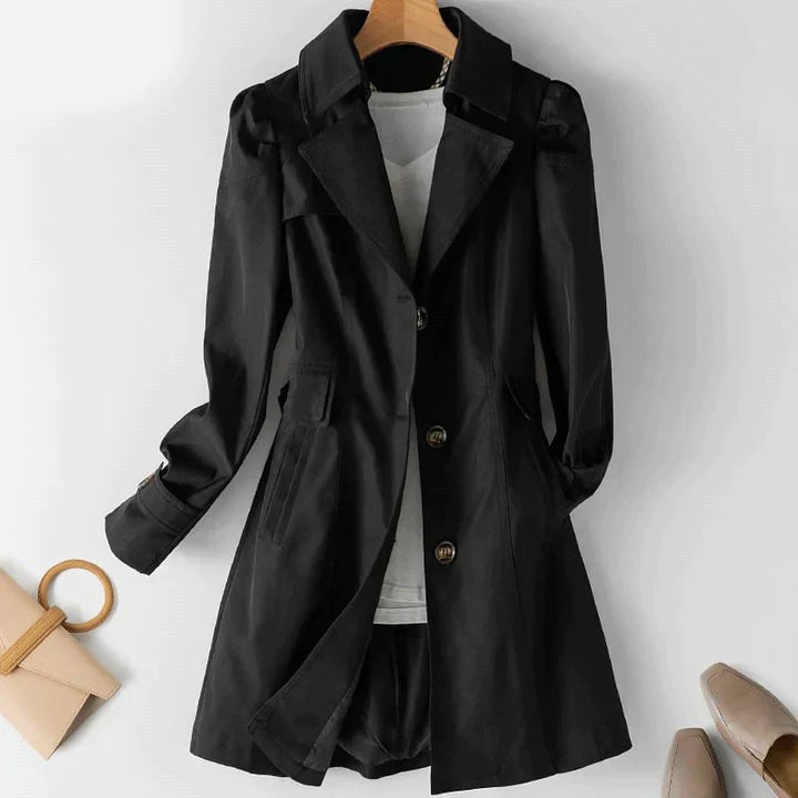 Mirla | Stilfull Chic Trenchcoat med Puffärmar-Eva Jonsson