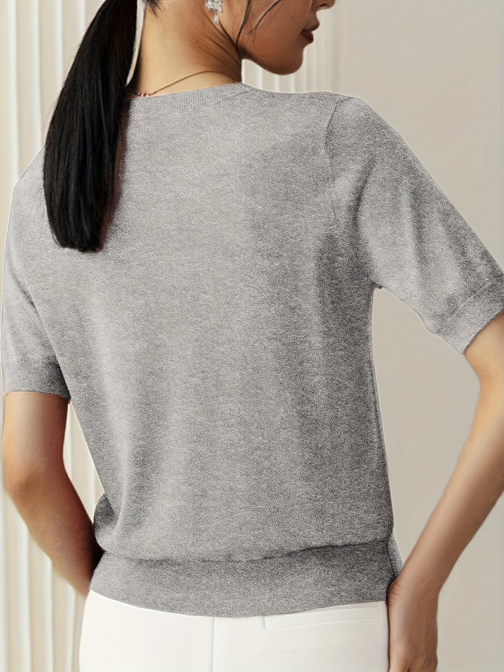 Mirla | Stiligt stickat T-shirt för damer-Eva Jonsson
