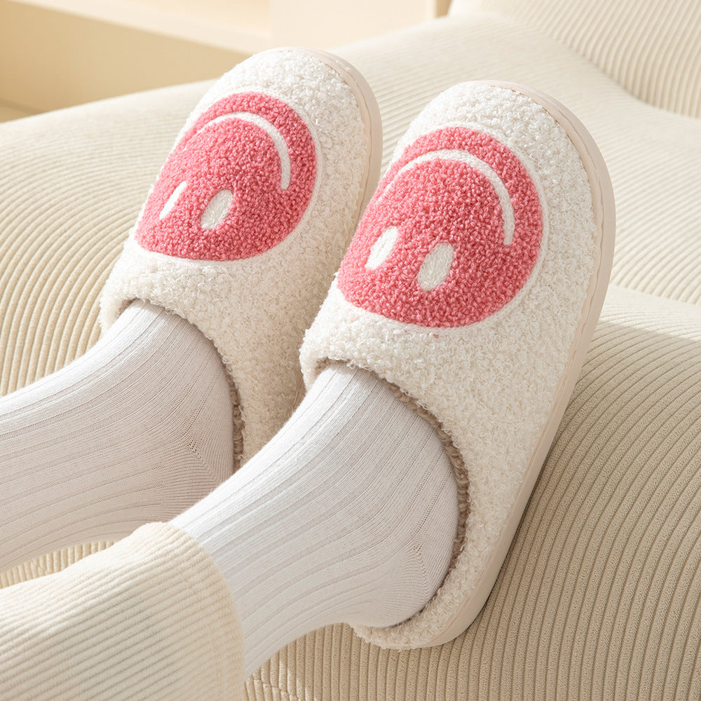 Mirla | Stort smiley-mönster pälslofflor-Eva Jonsson