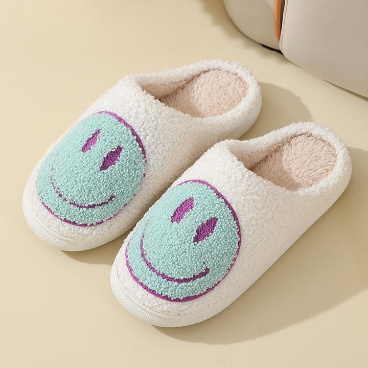 Mirla | Stort smiley-mönster pälslofflor-Eva Jonsson