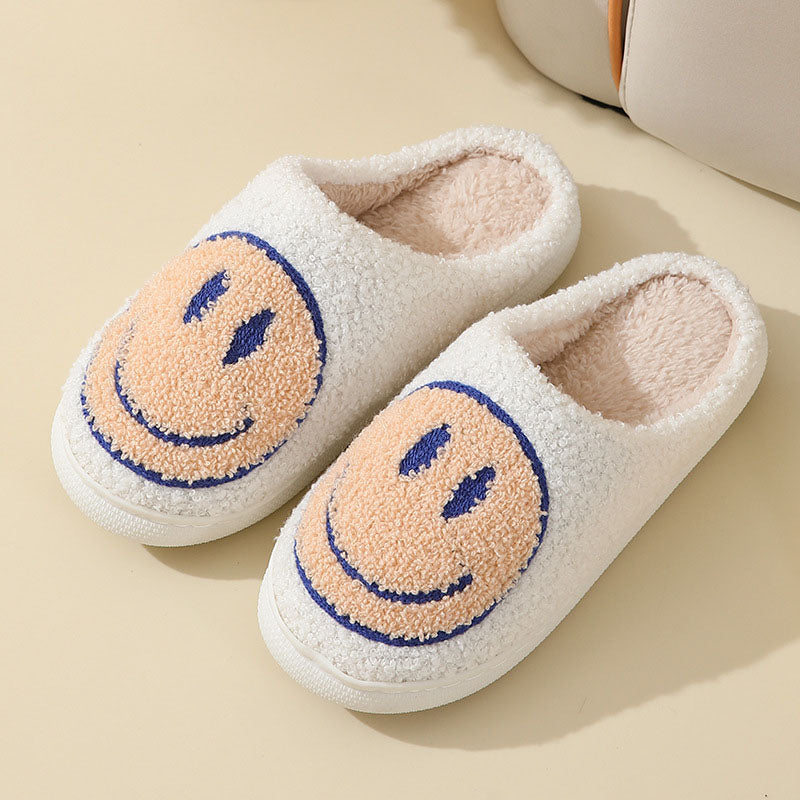 Mirla | Stort smiley-mönster pälslofflor-Eva Jonsson