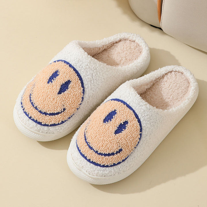 Mirla | Stort smiley-mönster pälslofflor-Eva Jonsson