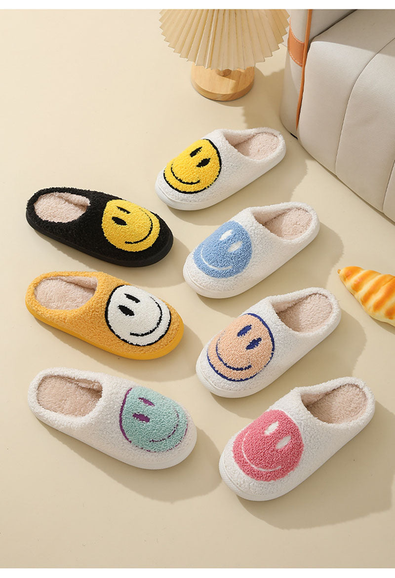 Mirla | Stort smiley-mönster pälslofflor-Eva Jonsson