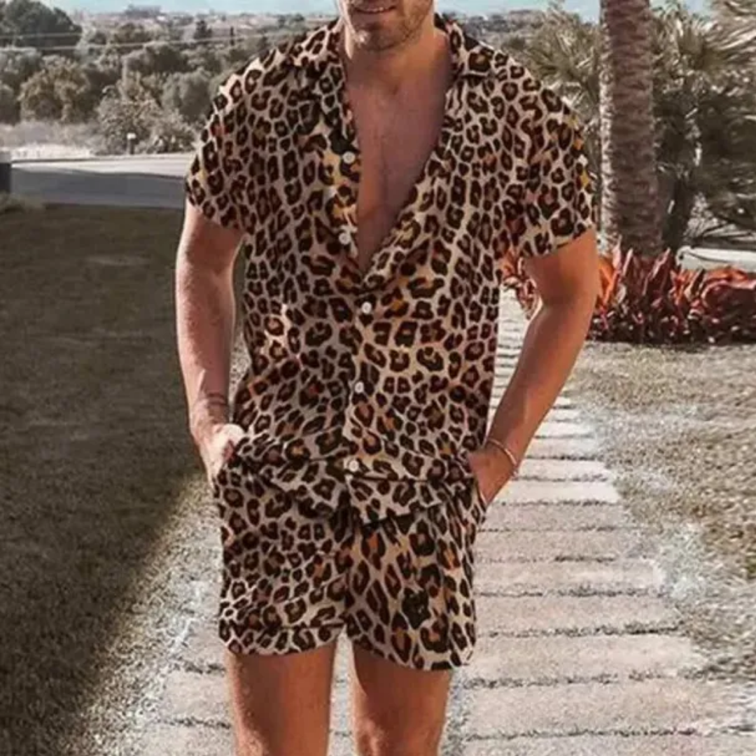 Mirla | Stycke leopardmönster kostym för herrar-Eva Jonsson