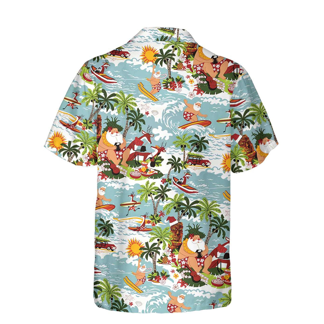 Mirla | Surfande Santa Jul-Hawaiian Skjorta Rolig Santa Skjorta Den Bästa Presenten Till Jul-Eva Jonsson