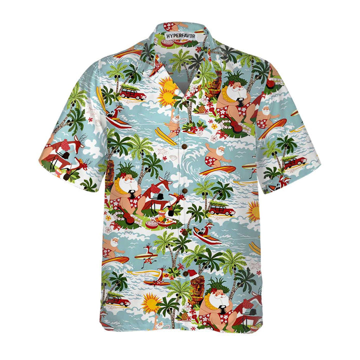 Mirla | Surfande Santa Jul-Hawaiian Skjorta Rolig Santa Skjorta Den Bästa Presenten Till Jul-Eva Jonsson