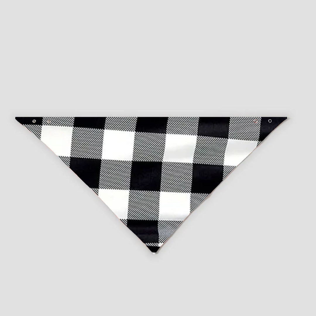 Eva Jonsson | Svart-Vit Rutiga Korta Ärmar-Julpyjamas-Set med Jul-Textmönster Edition-Eva Jonsson