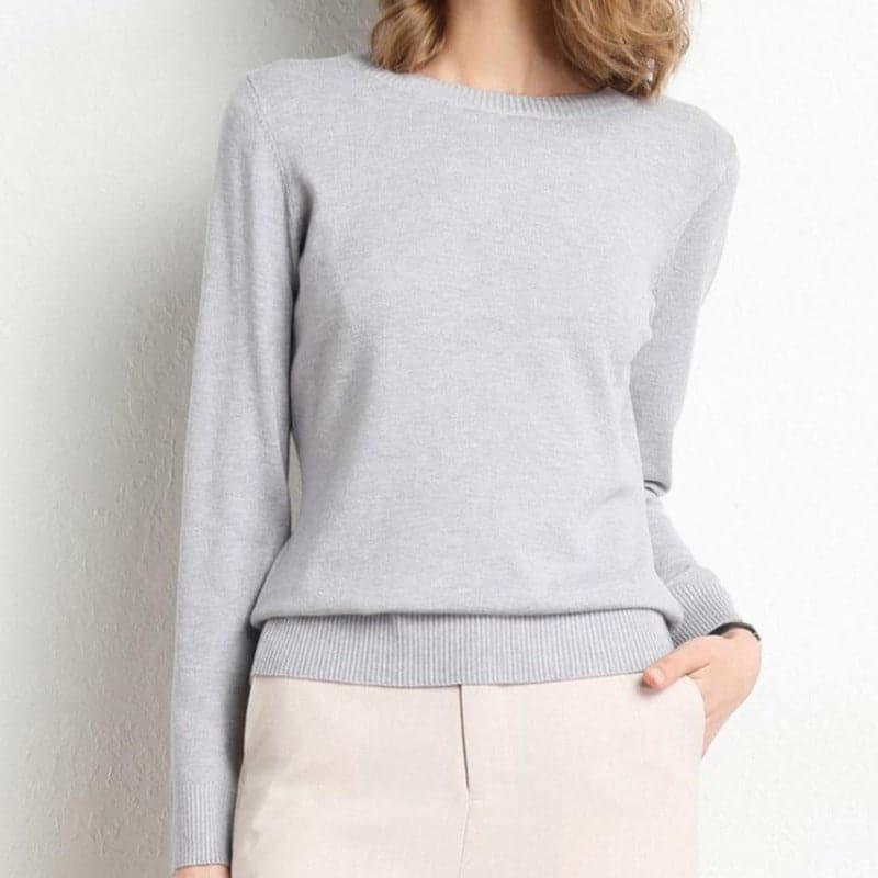 Mirla | Sweatshirt Mjuk ullblandning Rund hals Långa ärmar Bekväm passform-Eva Jonsson