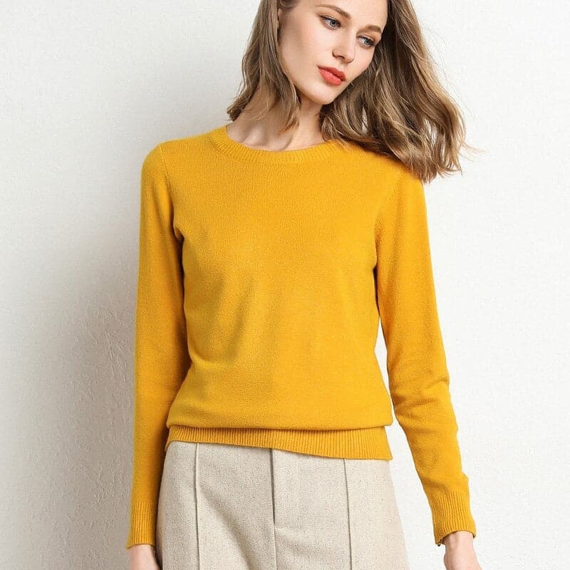 Mirla | Sweatshirt Mjuk ullblandning Rund hals Långa ärmar Bekväm passform-Eva Jonsson