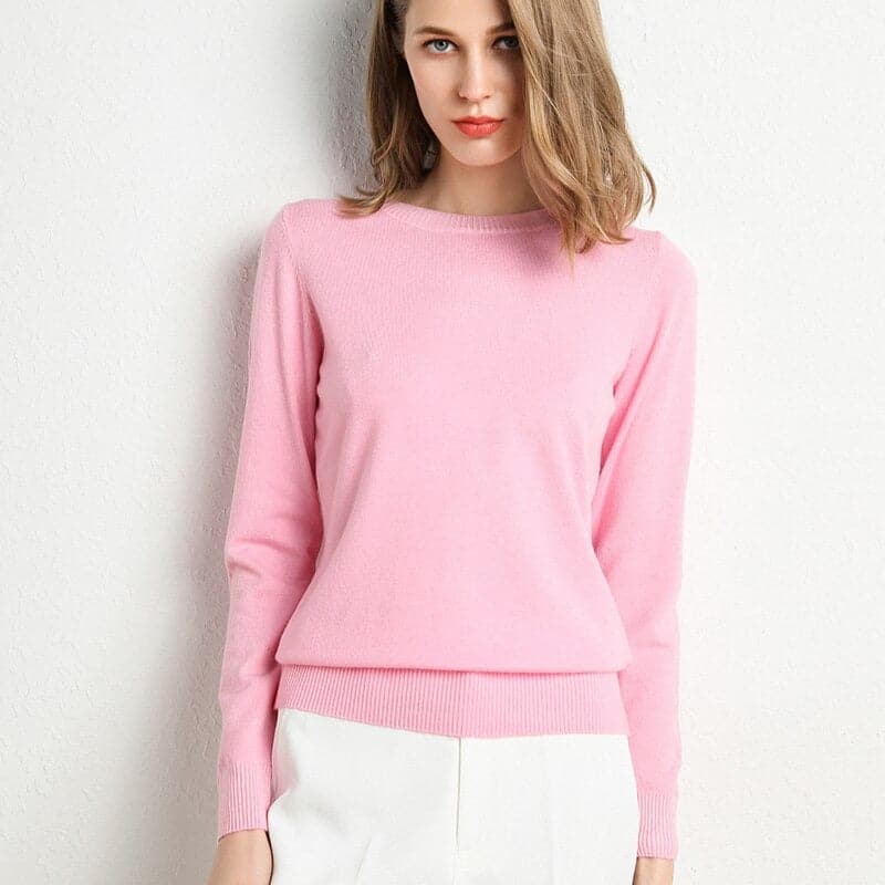 Mirla | Sweatshirt Mjuk ullblandning Rund hals Långa ärmar Bekväm passform-Eva Jonsson