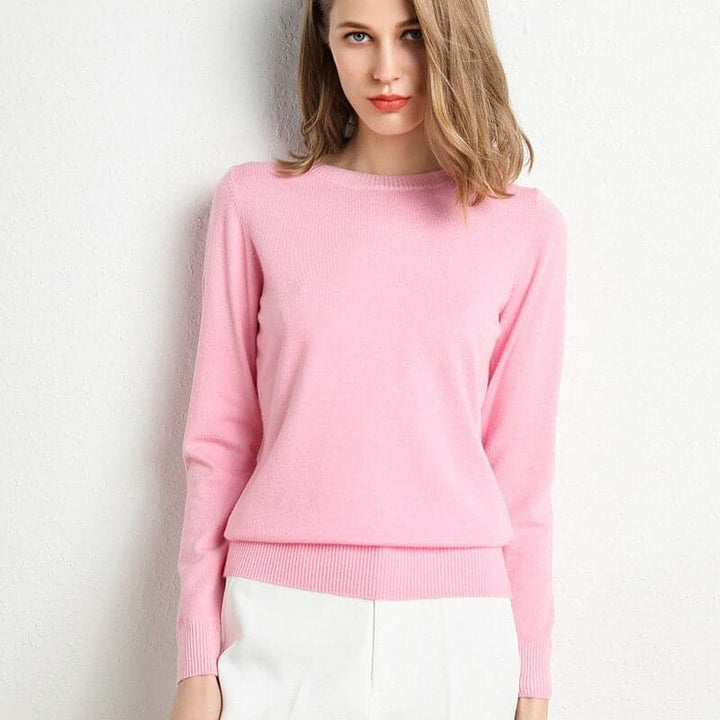 Mirla | Sweatshirt Mjuk ullblandning Rund hals Långa ärmar Bekväm passform-Eva Jonsson