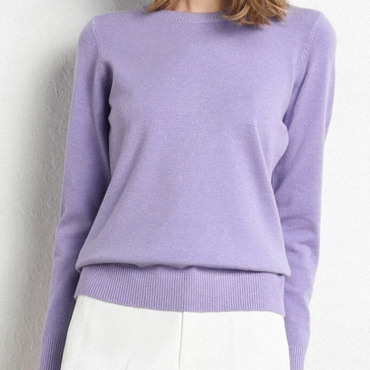 Mirla | Sweatshirt Mjuk ullblandning Rund hals Långa ärmar Bekväm passform-Eva Jonsson