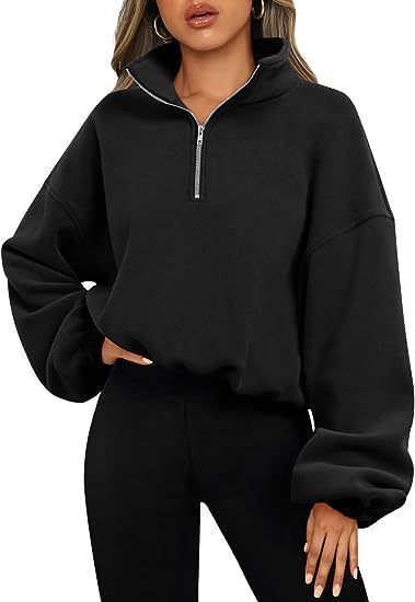 Mirla | Sweatshirt med Halvdragkedja och Ståkrage-Eva Jonsson