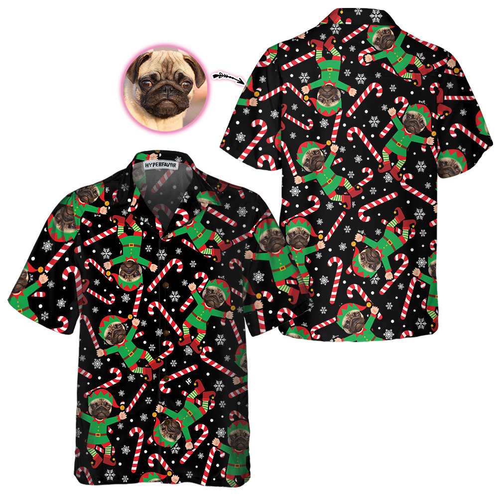 Mirla | The Pug Elf Custom Hawaiian Shirt Fun Pug Christmas Shirt For Men And Women Personalized Christmas Gift-Eva Jonsson