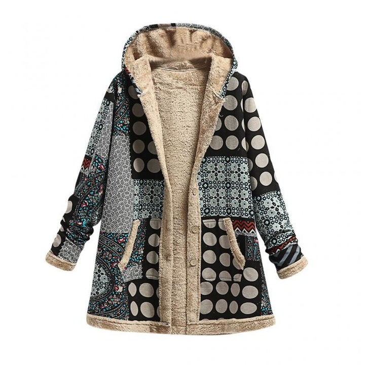 Mirla | Tjock Tryckt Fleece-Jacka-Eva Jonsson