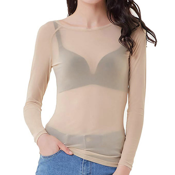 Mirla | Transparent mesh top med långa ärmar för damer-Eva Jonsson