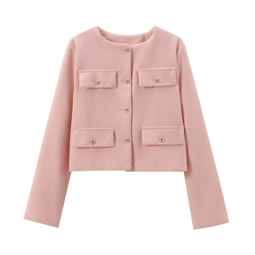 Mirla | Trendy Knäppt Kort Blazer-Eva Jonsson