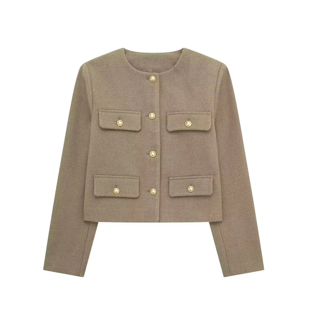 Mirla | Trendy Knäppt Kort Blazer-Eva Jonsson