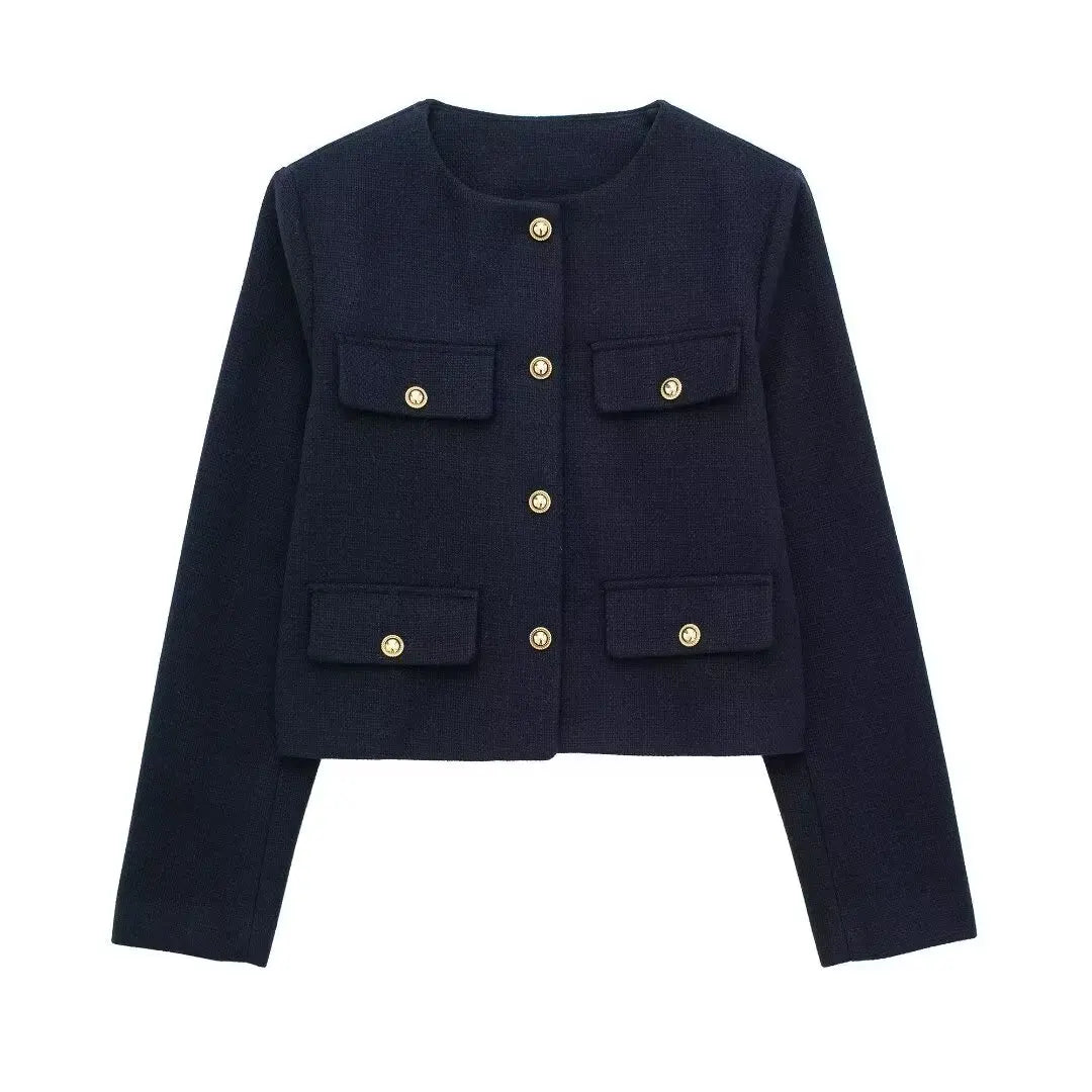Mirla | Trendy Knäppt Kort Blazer-Eva Jonsson