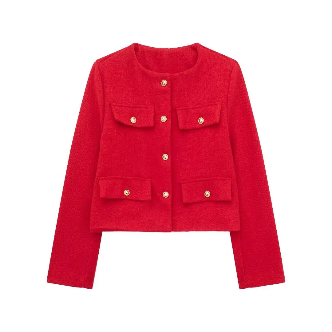Mirla | Trendy Knäppt Kort Blazer-Eva Jonsson