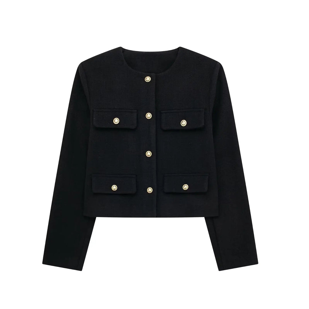 Mirla | Trendy Knäppt Kort Blazer-Eva Jonsson