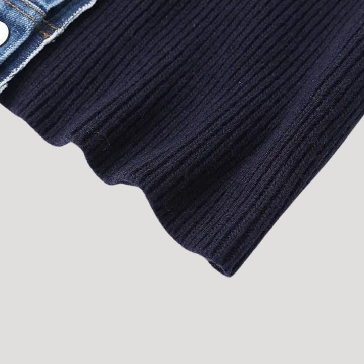 Mirla | Tröja med Denimkrage och Knapplist-Eva Jonsson