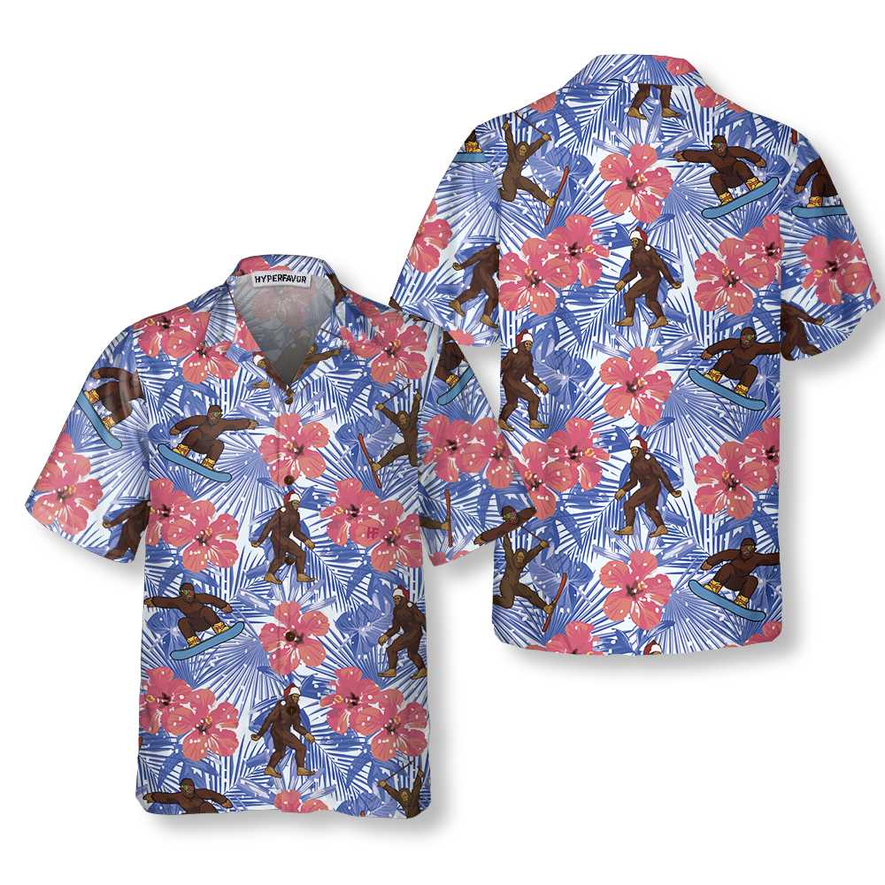 Eva Jonsson | Tropisk Jul Bigfoot Hawaiian Skjorta Rolig Jul Bigfoot Skjorta Present För Julen-Eva Jonsson