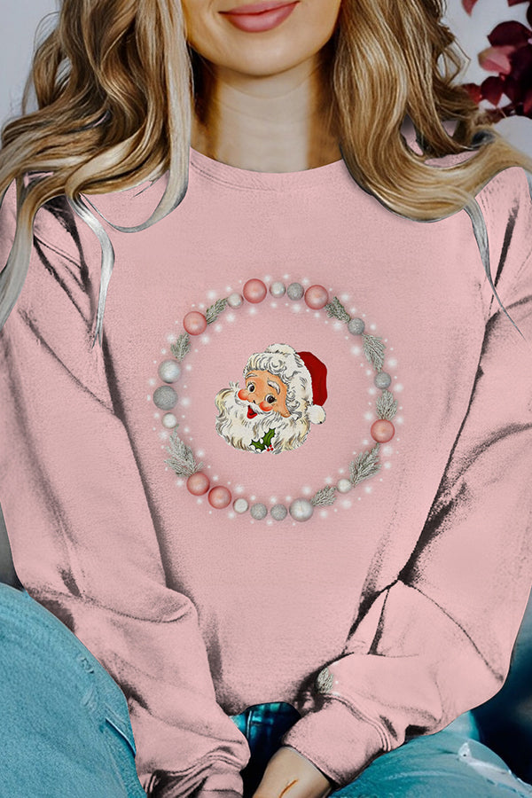 Mirla | Tryckt Jul Kontrastfärgad Långärmad Skjorta Sweatshirt-Eva Jonsson