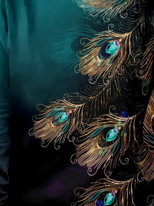Mirla | Tryckt Rundhals-T-shirt-Eva Jonsson