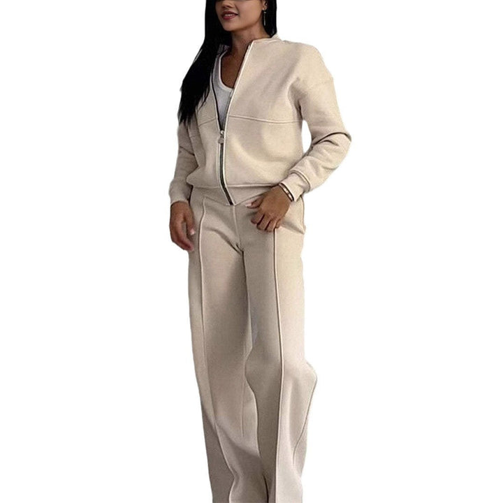 Mirla | Tvådelat Set med Zipjacka och Vid Ben I Sportstil-Eva Jonsson