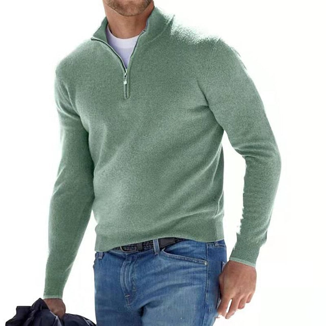 Mirla | V-urturring Tröja - Herr Sweatshirt med dragkedja-Eva Jonsson