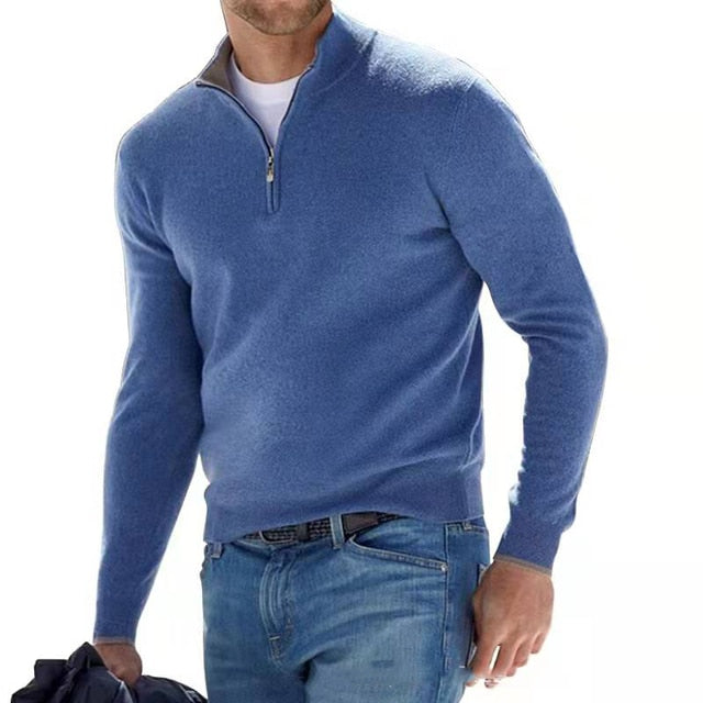 Mirla | V-urturring Tröja - Herr Sweatshirt med dragkedja-Eva Jonsson