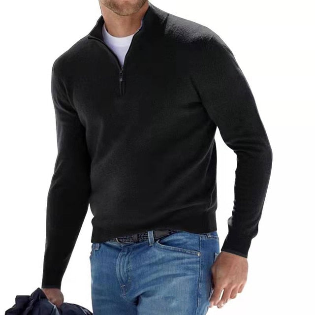 Mirla | V-urturring Tröja - Herr Sweatshirt med dragkedja-Eva Jonsson