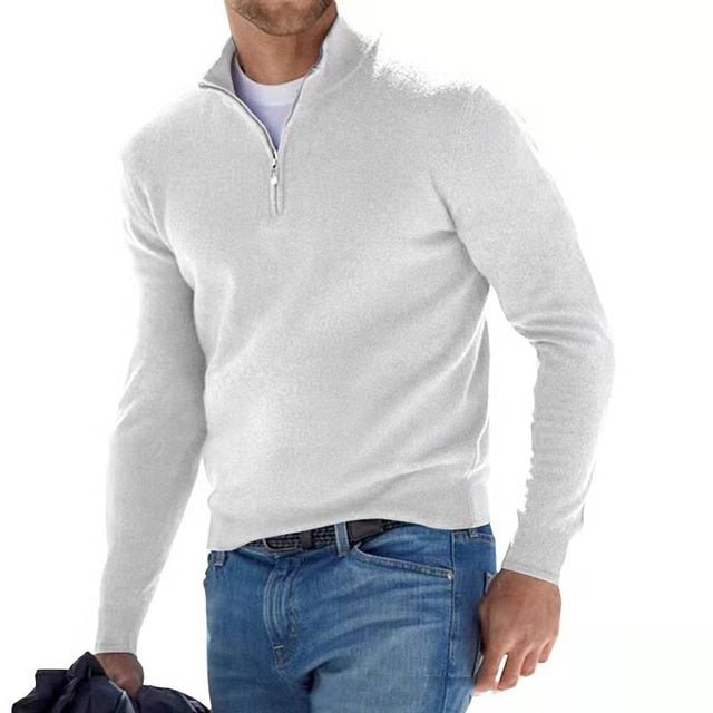 Mirla | V-urturring Tröja - Herr Sweatshirt med dragkedja-Eva Jonsson