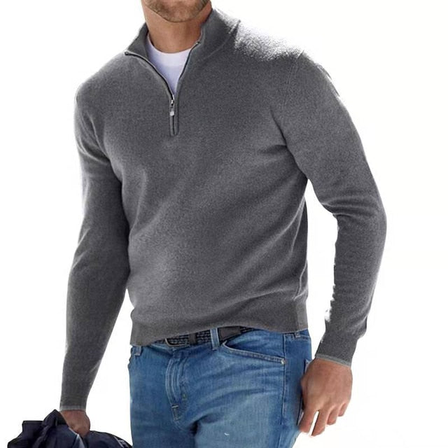 Mirla | V-urturring Tröja - Herr Sweatshirt med dragkedja-Eva Jonsson