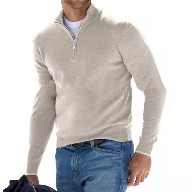 Mirla | V-urturring Tröja - Herr Sweatshirt med dragkedja-Eva Jonsson