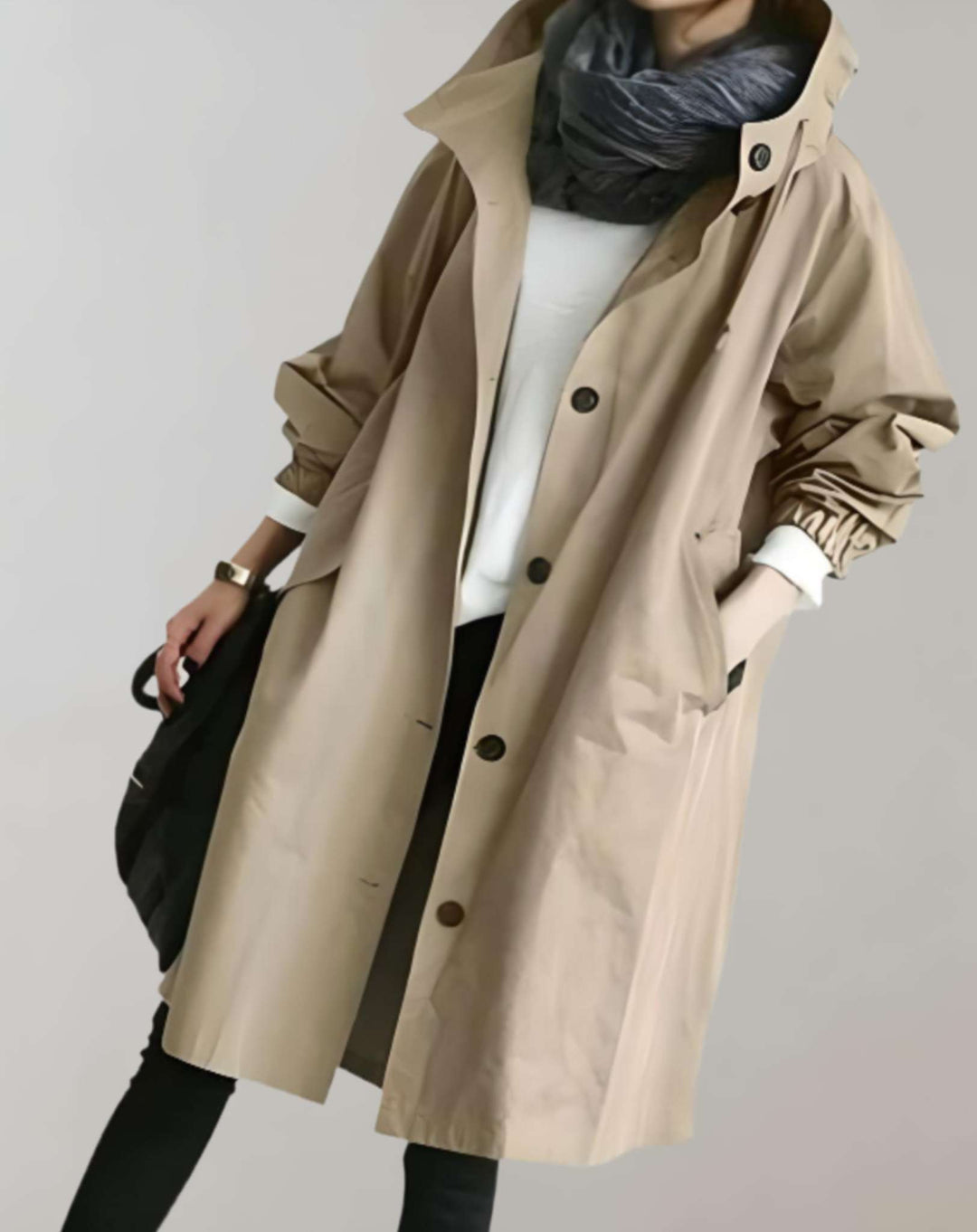 Mirla | Varm trenchcoat med huva-Eva Jonsson