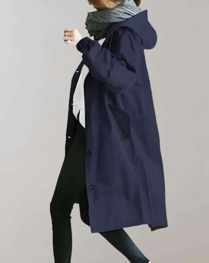 Mirla | Varm trenchcoat med huva-Eva Jonsson