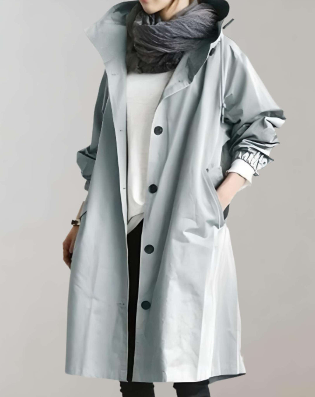 Mirla | Varm trenchcoat med huva-Eva Jonsson