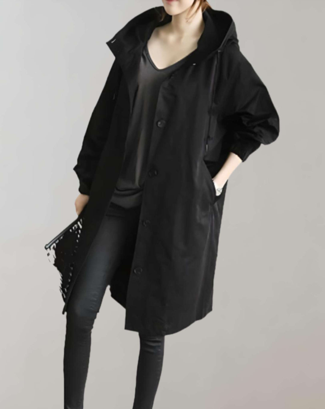 Mirla | Varm trenchcoat med huva-Eva Jonsson